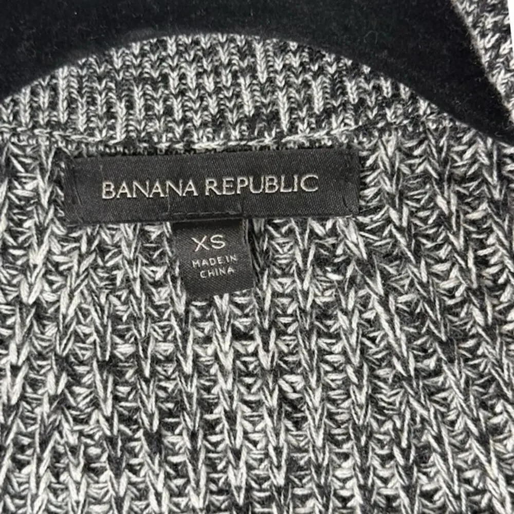 Banana Republic Womens Sleeveless Cardigan Sweater Open Front Knit Black Size XS